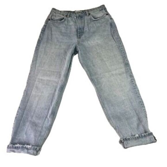 Zara High Rise Jeans Women's Size 10 Light Wash Blue Straight - Picture 2 of 13